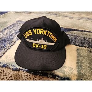 VINTAGE NAVY Military USS YORKTOWN CV-10 Men's Hat OSFA Snapback MADE IN THE USA